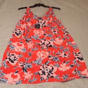 NWT. Madison orange floral shift dress. Size 1x.